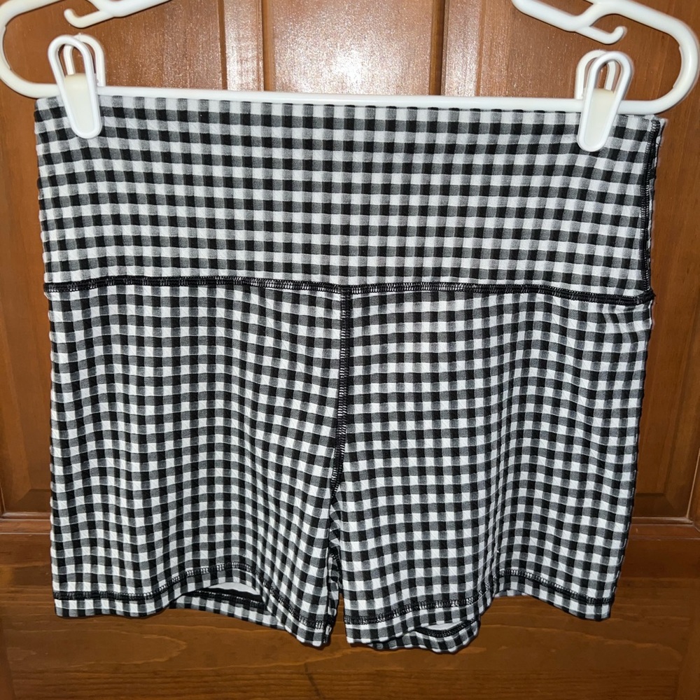 aerie checkered biker shorts